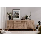 Credenza con 3 ante e 3 cassetti, finitura Quercia del Nord