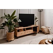 salotto con Porta TV nordico, finitura Rovere Oak e Antracite 