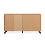 Retro Credenza 3 ante e 4 cassetti, finitura Rovere Oak e Antracite 