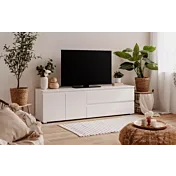 Soggiorno con Porta TV moderno L.180 cm, colore Bianco