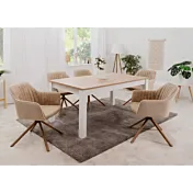 sala con Elegante Sedia di design, colore Vintage Beige 