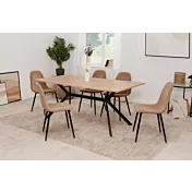 Tavolo da pranzo, colore Rovere oak e Nero 180 x 90 cm