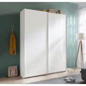 Armadio L.150 con 2 ante scorrevoli, finitura Bianco laccato