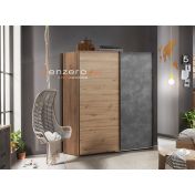Armadio industry con 2 ante scorrevoli, finitura Rovere e Grigio smoke