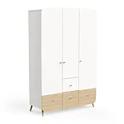 armadietto stile nordico bianco e rovere