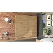 Armadio scorrevole L.220, stile industy, finitura Rovere