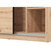 Armadio scorrevole L.220, stile industy, finitura Rovere