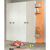 armadio con libreria arancio