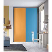 armadio blu e arancio