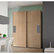 Armadio scorrevole Rovere oak e Grigio titanio