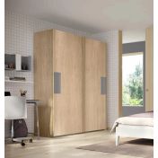 Armadio scorrevole Rovere oak e Grigio titanio