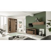 Colonna libreria, dispensa a 2 ante, finitura Mercure, Made in Italy