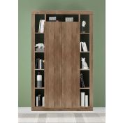 Colonna libreria, dispensa a 2 ante, finitura Mercure, Made in Italy