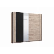 Armadio Rovere e Nero, con specchio 