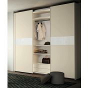 Armadio scorrevole a 3 ante, finitura Rovere White e Desert