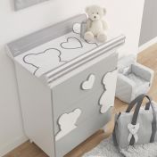 Bagnetto per neonati Winnie, bianco e Grey con decori orsetto