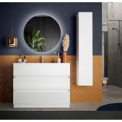 mobile bianco da bagno con lavabo