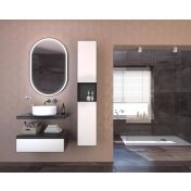 Bagno moderno sospeso, finitura Nero e Bianco opaco