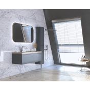 Mobile sospeso con lavabo integrato, finitura Grigio grafite