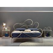 Letto in ferro battuto  Salieri, colore champagne, made in Italy