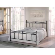 Letto in ferro battuto  Kellner, colore nero anticato argento, made in Italy
