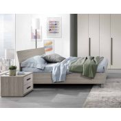 Letto matrimoniale, finitura grigio resina, made in Italy