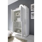 Credenza capiente, Madia di Design, 4 ante Alta, Bianco Lucido