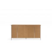 Madia credenza 4 ante, 3 cassetti in finitura bianco opaco con top in quercia