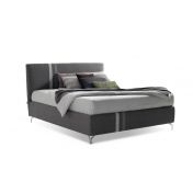 Letto contenitore Hamal in tessuto in finitura grigio cenere, grigio seta ed antracite