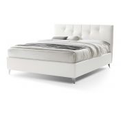 Letto contenitore matrimoiale Skat in ecopelle bianco ottico