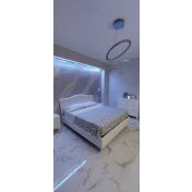 Nuova ed Elegante Camera matrimoniale, finitura Bianco opaco con serigrafia, Made in Italy