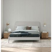 Letto matrimoniale Grigio dorian con testata curva 