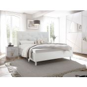 Letto King size con testata imbottita in finitura Bianco