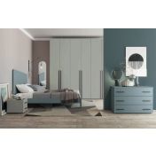Letto matrimoniale finitura Rovere gesso