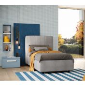 Letto singolo tessuto Dorian, imbottito 