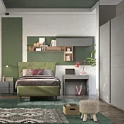 cameretta con letto verde