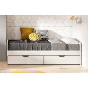 Letto singolo con cassettoni in finitura Bianco larice