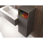 Mobile bagno con specchio e lavabo, finitura Grigio fumo