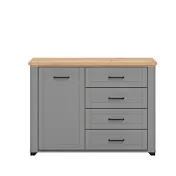 comò contemporaneo grigio e rovere
