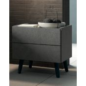 Coppia di comodini con piedini in finitura Metal grey