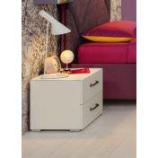 Comodino moderno con 2 cassetti Bianco luce, Moretti Compact