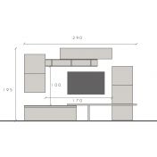 specifiche parete L.290 cm