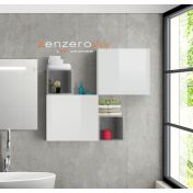 Offerte mobili bagno sospesi , composizione Bianco Lucido e Gesso