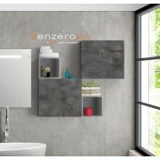 Mobiletti pensili per bagno in finitura Ossido, Gesso e Beton