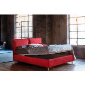 Letto matrimoniale Beatrice qualità Made in Italy, disponibile in 70 finiture, con box contenitore