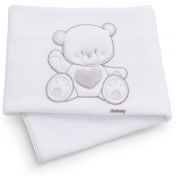 Culla Mr.Bear bianca e choco con ruote, decori con orsetti