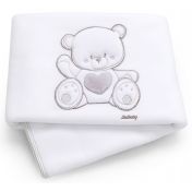 Culla Mr.Bear bianca e choco con ruote, decori con orsetti