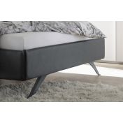 Letto imbottito Titanium in ecopelle antracite