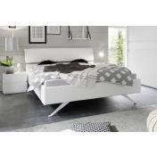 Letti imbottiti, letto in ecopelle bianca