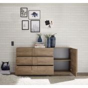 Soggiorno moderno online con tavolo e credenza in finitura Mercure